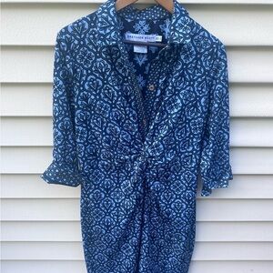 Gretchen Scott Jersey Twist and Shout Wall of Secrets 3/4 Sleeve Dress XL